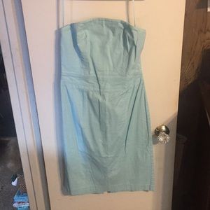 Express teal strapless stretch dress